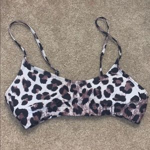 Leopard print strappy bikini top